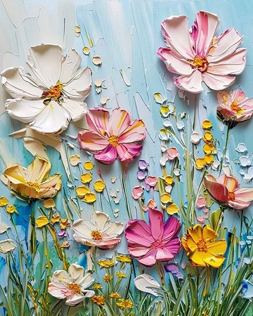 Malen nach Zahlen - 3D Stil Blumen