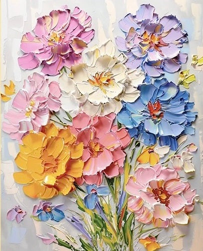 Malen nach Zahlen - 3D Stil Blumen