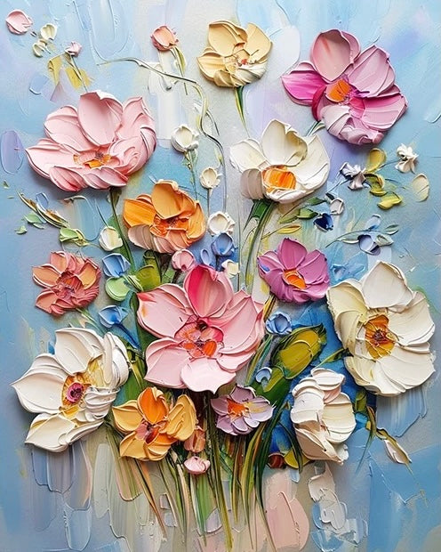 Malen nach Zahlen - 3D Stil Blumen