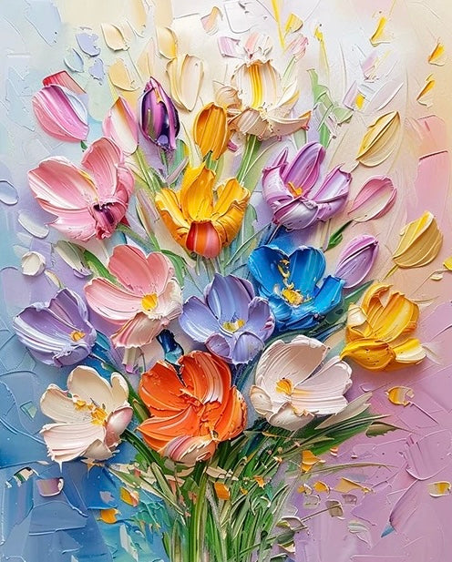 Malen nach Zahlen - 3D Stil Blumen