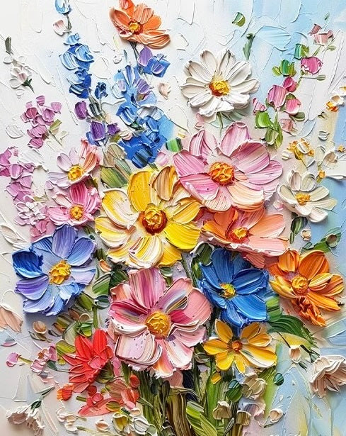 Malen nach Zahlen - 3D Stil Blumen