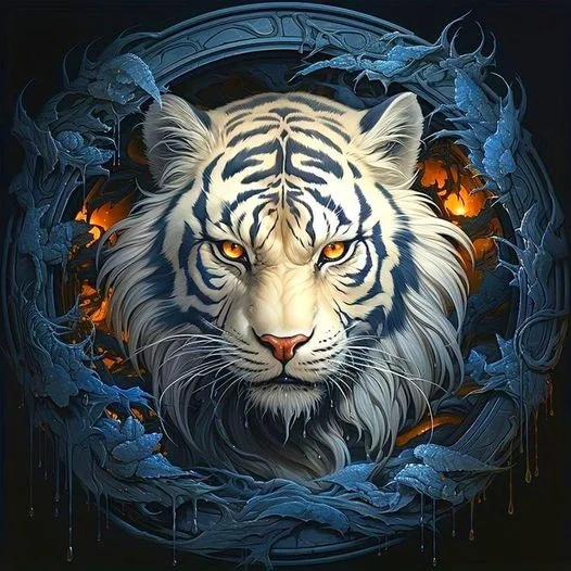5D Diamond Painting - Weißer Tiger