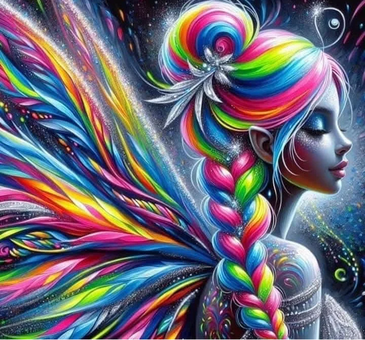 5D Diamond Painting - Bunte Mädchen