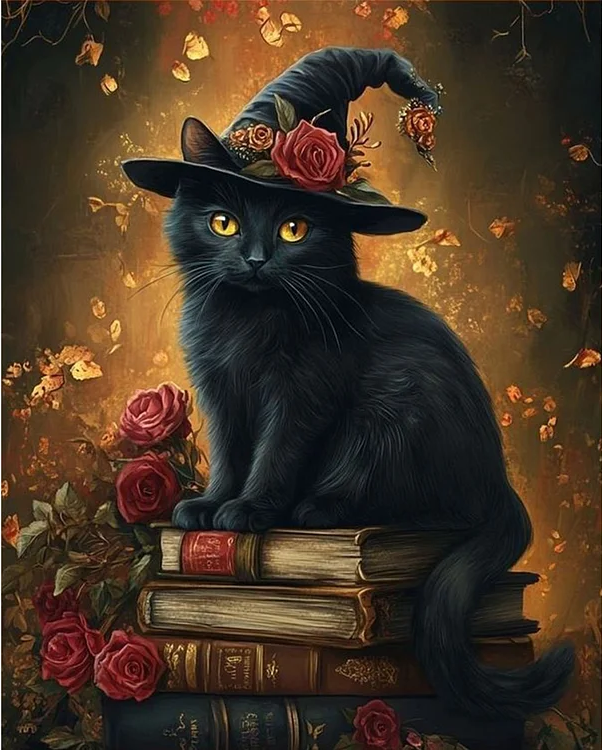 5D Diamond Painting - Schwarze Katze
