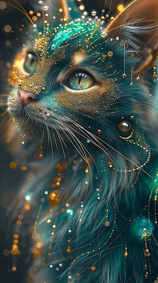 5D Diamond Painting - Glänzende Katze