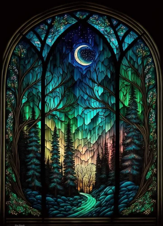 5D Diamond Painting - Aurora Wald