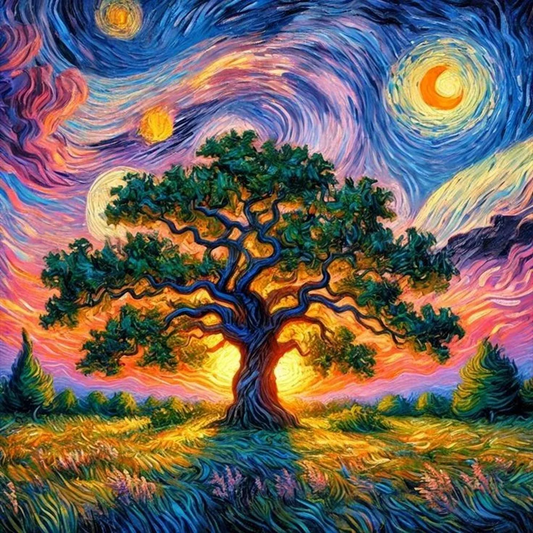 5D Diamond Painting - Abstrakter Baum