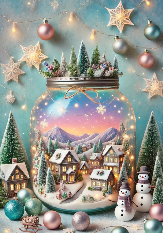 5D Diamond Painting - Eine Stadt in einer Flasche