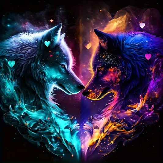 5D Diamond Painting - Abstrakter Wolf