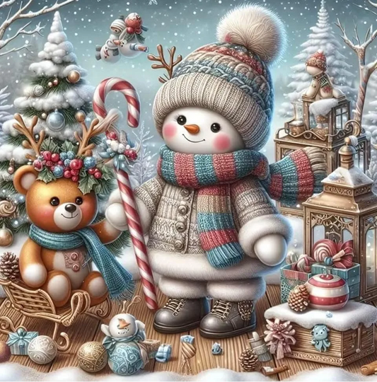 5D Diamond Painting - Schneemann