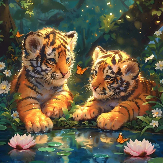 5D Diamond Painting - kleiner Tiger