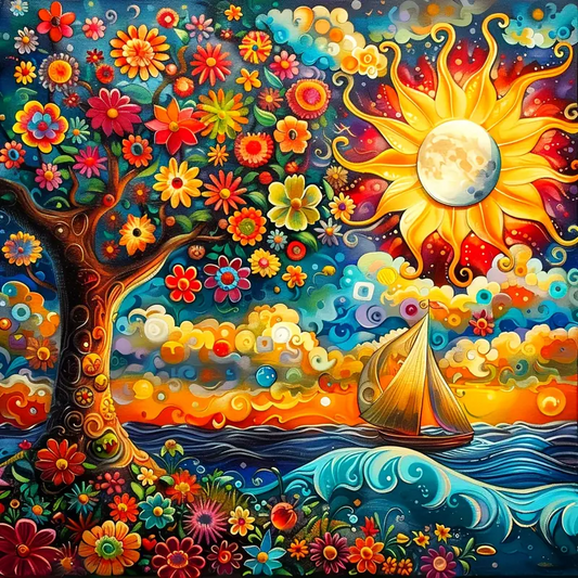 5D Diamond Painting - Abstrakte Landschaft