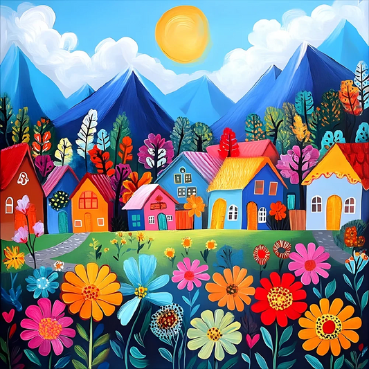 5D Diamond Painting - Bunte Stadt