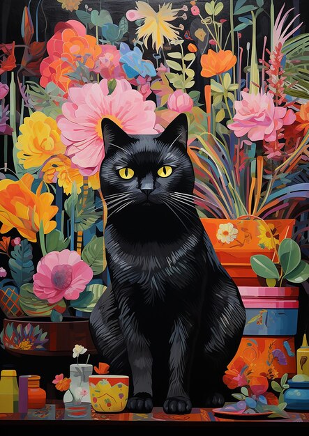 Malen nach Zahlen - Schwarze Katze