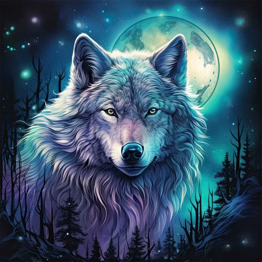 5D Diamond Painting - Abstrakter Wolf