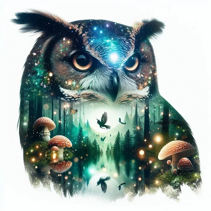 5D Diamond Painting - Abstrakte Eule