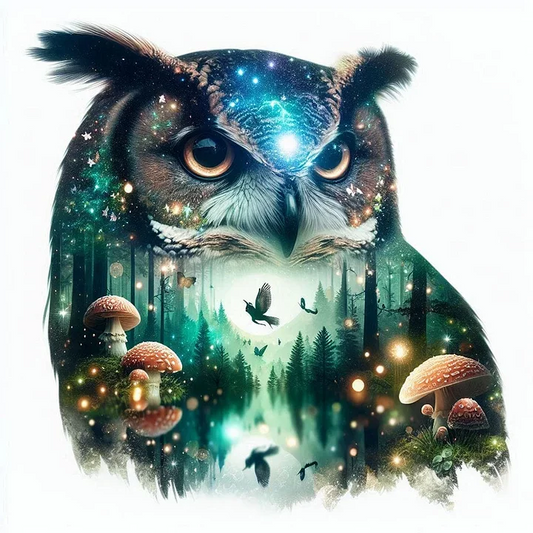 5D Diamond Painting - Abstrakte Eule