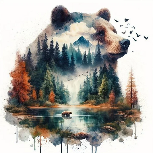 5D Diamond Painting - Abstrakte Tier Landschaft