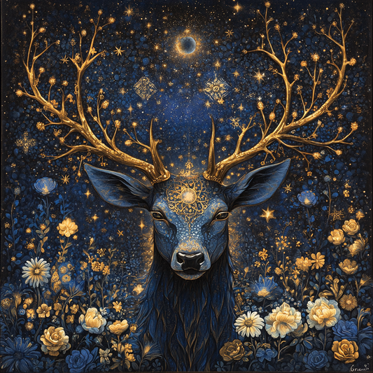 5D Diamond Painting - Glühende Hirsche