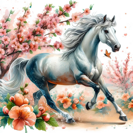 5D Diamond Painting - Laufendes Pferd