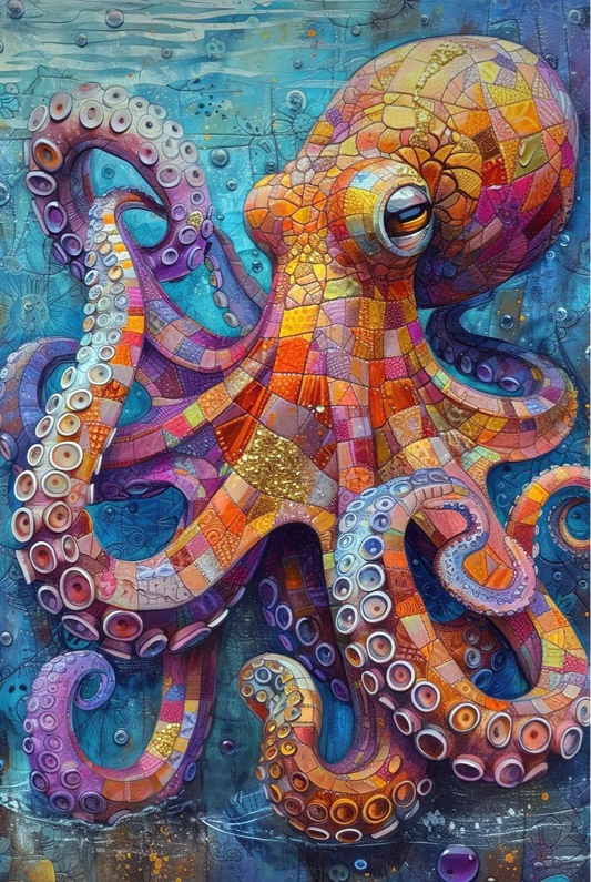 5D Diamond Painting - Bunter Oktopus