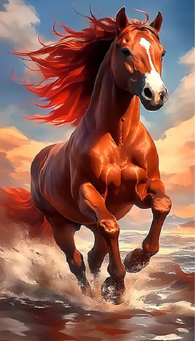 5D Diamond Painting - Laufendes Pferd