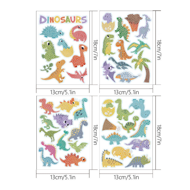 5D DIY Diamond Painting Aufkleber|Niedlicher Dinosaurier