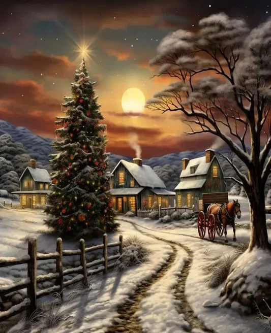 5D Diamond Painting - Schneelandschaft