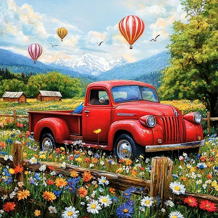 Malen nach Zahlen - Auto in der Blume