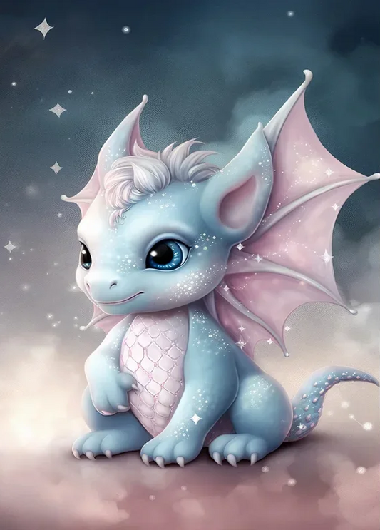 5D Diamond Painting - Niedlicher Kleiner Drache