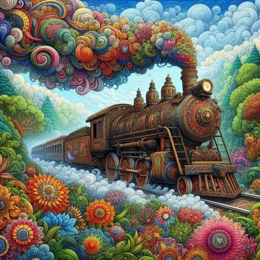 5D Diamond Painting - Abstrakter Zug