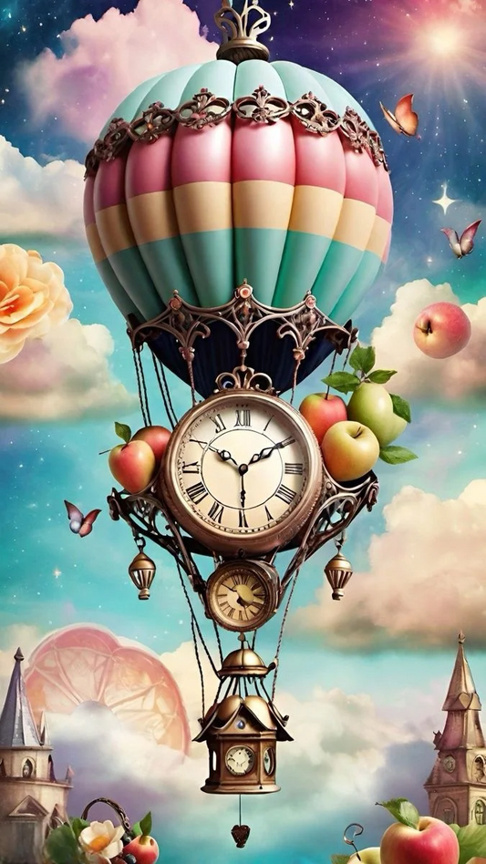 5D Diamond Painting - Ballon Uhr