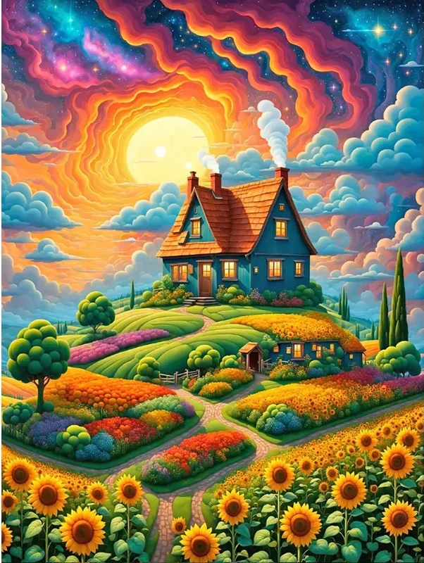 5D Diamond Painting - Haus der Fantasie