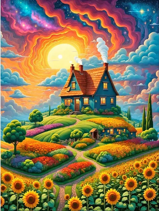 5D Diamond Painting - Haus der Fantasie