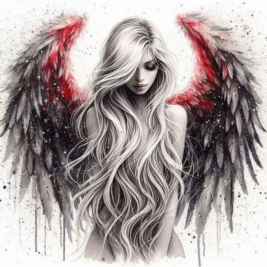 5D Diamond Painting - Trauriger Engel