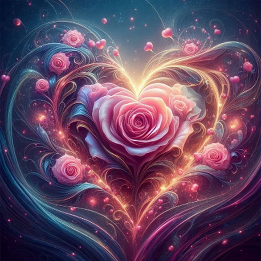 5D Diamond Painting - Rosen in Herzform