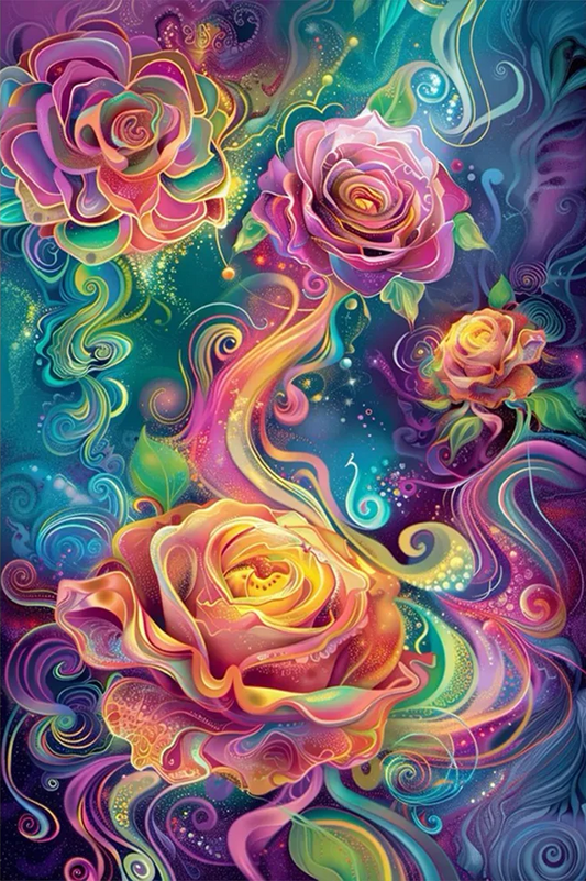 5D Diamond Painting - Abstrakte Blume