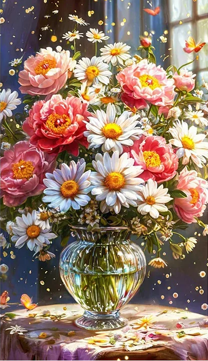 5D Diamond Painting - Schöne Blumen