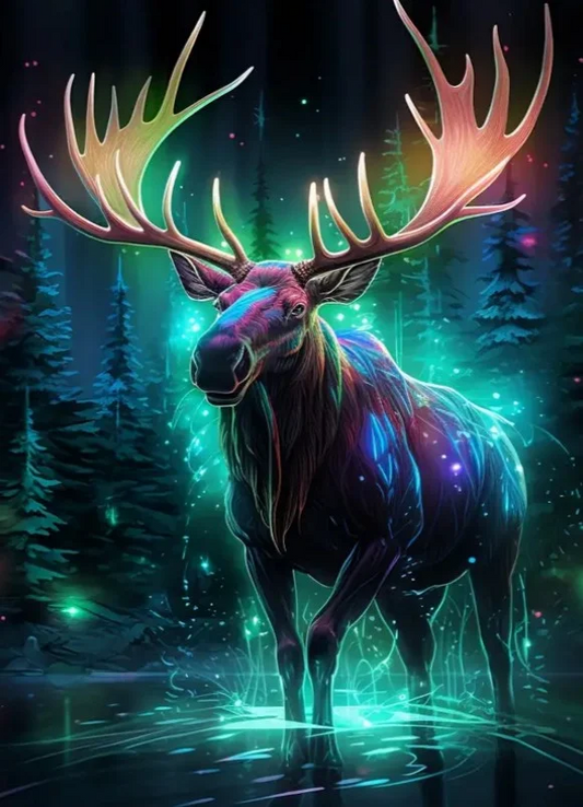 5D Diamond Painting - Glühende Hirsche