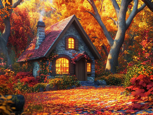 5D Diamond Painting - Das Haus im Wald