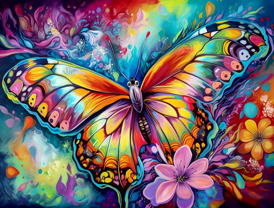 5D Diamond Painting - Bunte Schmetterlinge