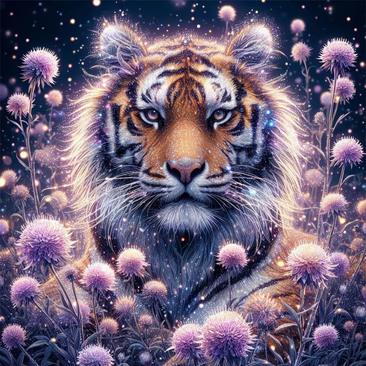 5D Diamond Painting - Tiger im Busch