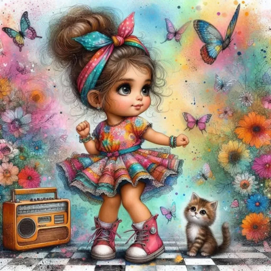 5D Diamond Painting - Niedliches Mädchen