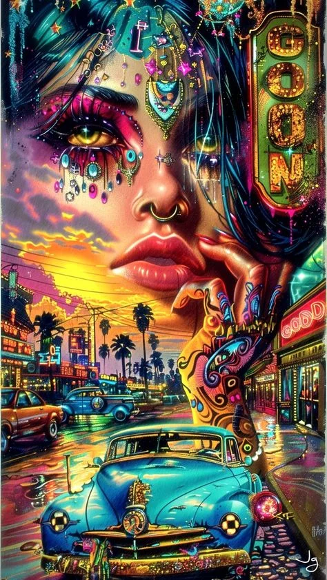 5D Diamond Painting - Abstrakte Straßenansicht