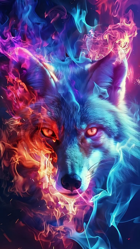 5D Diamond Painting - Abstrakter Wolf