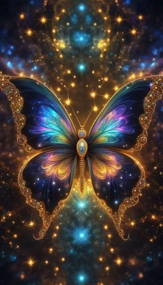 5D Diamond Painting - Glänzender Schmetterling