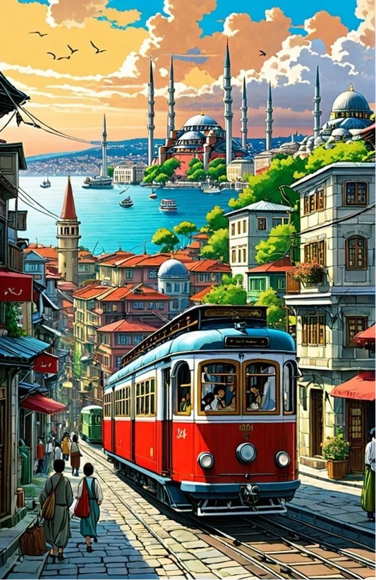 5D Diamond Painting - Straßenbild