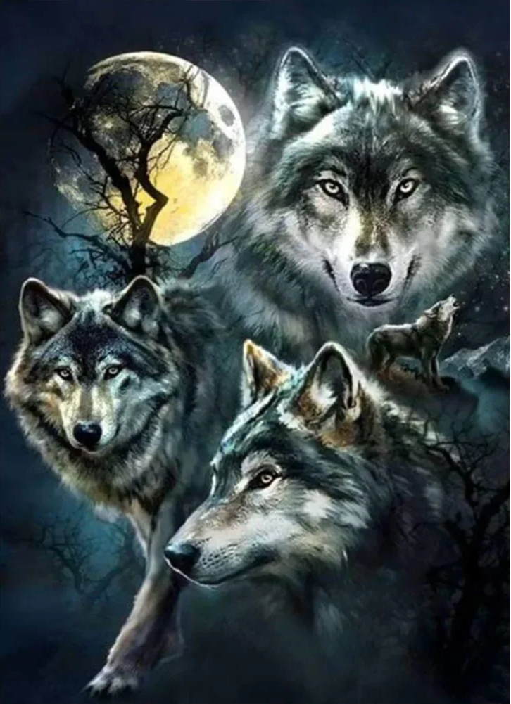 5D Diamond Painting - Wölfe