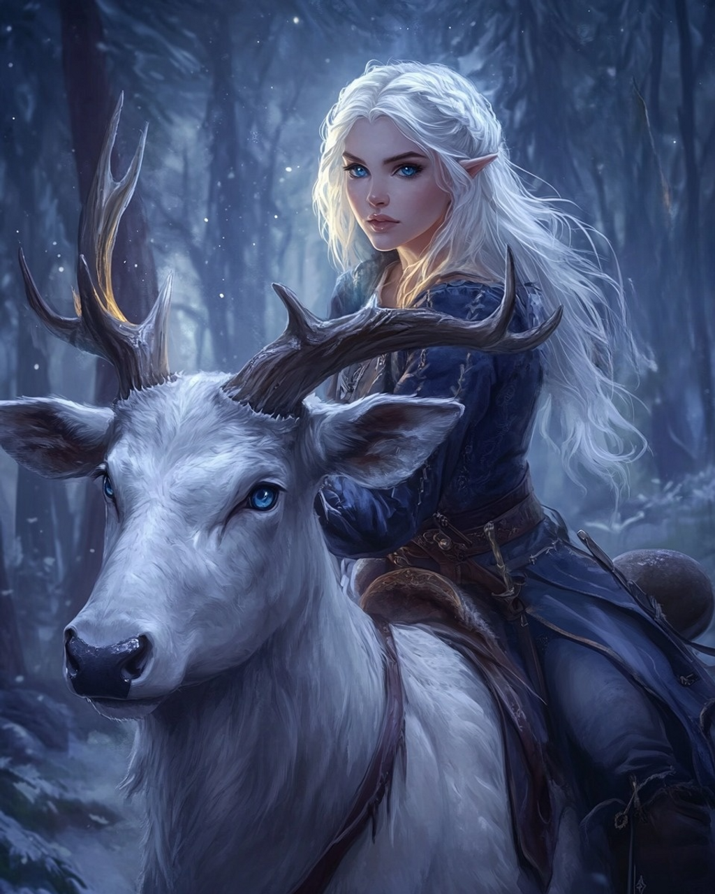 5D Diamond Painting - Die Schöne und der Hirsch