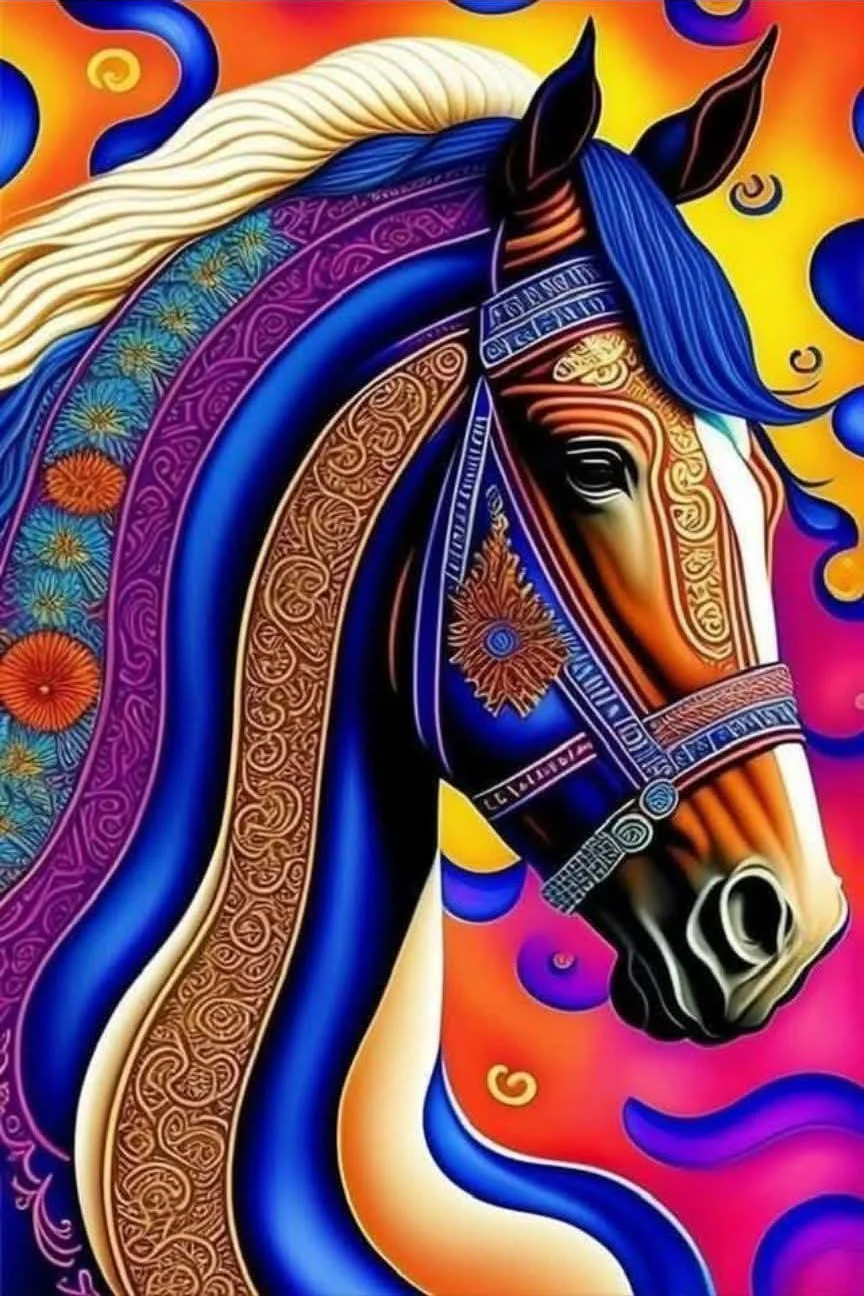 5D Diamond Painting - Abstraktes Pferd